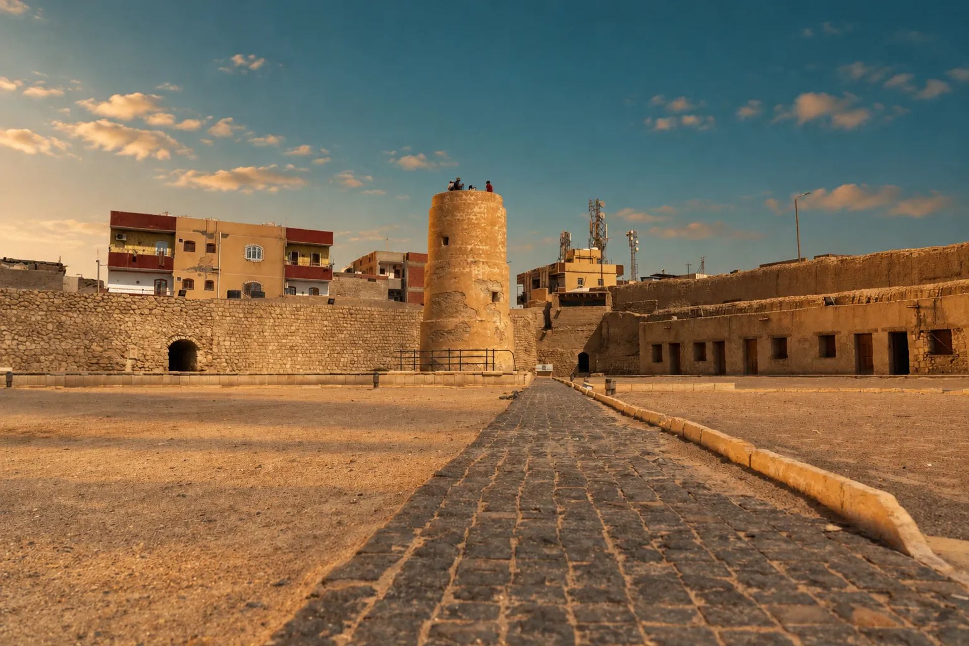 The courtyard and watchtower of the Ottoman fort at El Quseir