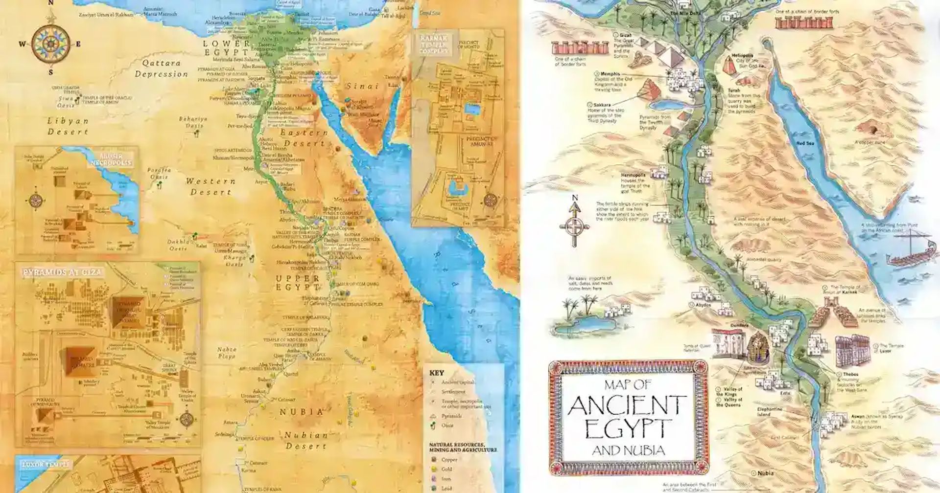 Ancient Egypt borders: an old Egypt map guide