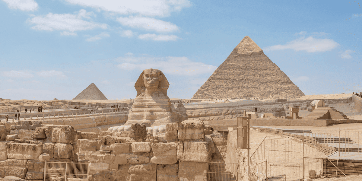 Sphinx and pyramids at Giza
