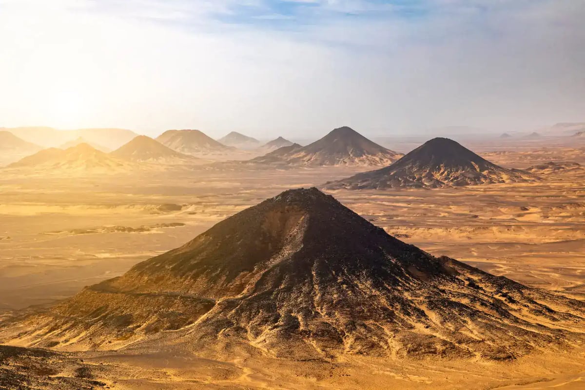 The Black Desert seen from a hilltop