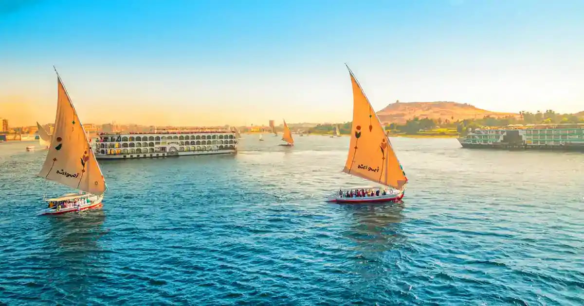 Boats sailing on the Nile