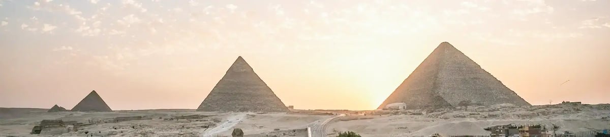 Giza pyramids at sunrise