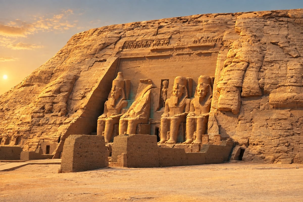 The temple of ramses ii stands in egypt.