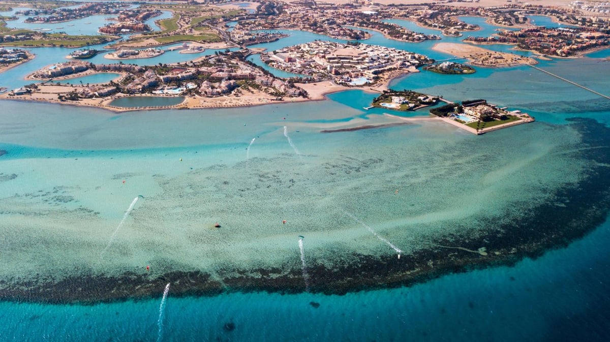 Casa Cook El Gouna lagoon with islands and turquoise water.